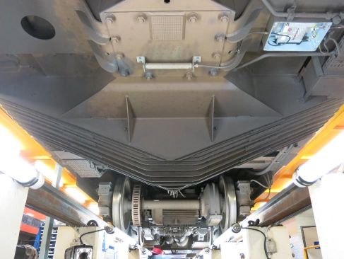 RFID reader installation under a metro train