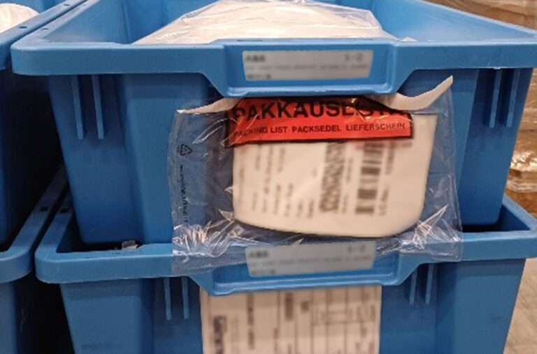 Picture of plastic crates to discuss how RFID helps track them