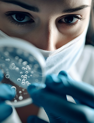 A person holding a medical sample - close up