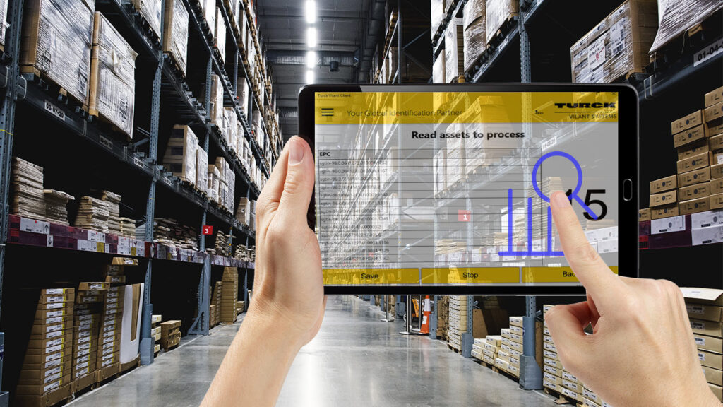 RFID application on a tablet PC in a warehouse setting